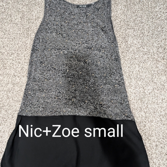 NIC+ZOE Textured Black and Gray Sleeveless Top - Picture 1 of 1